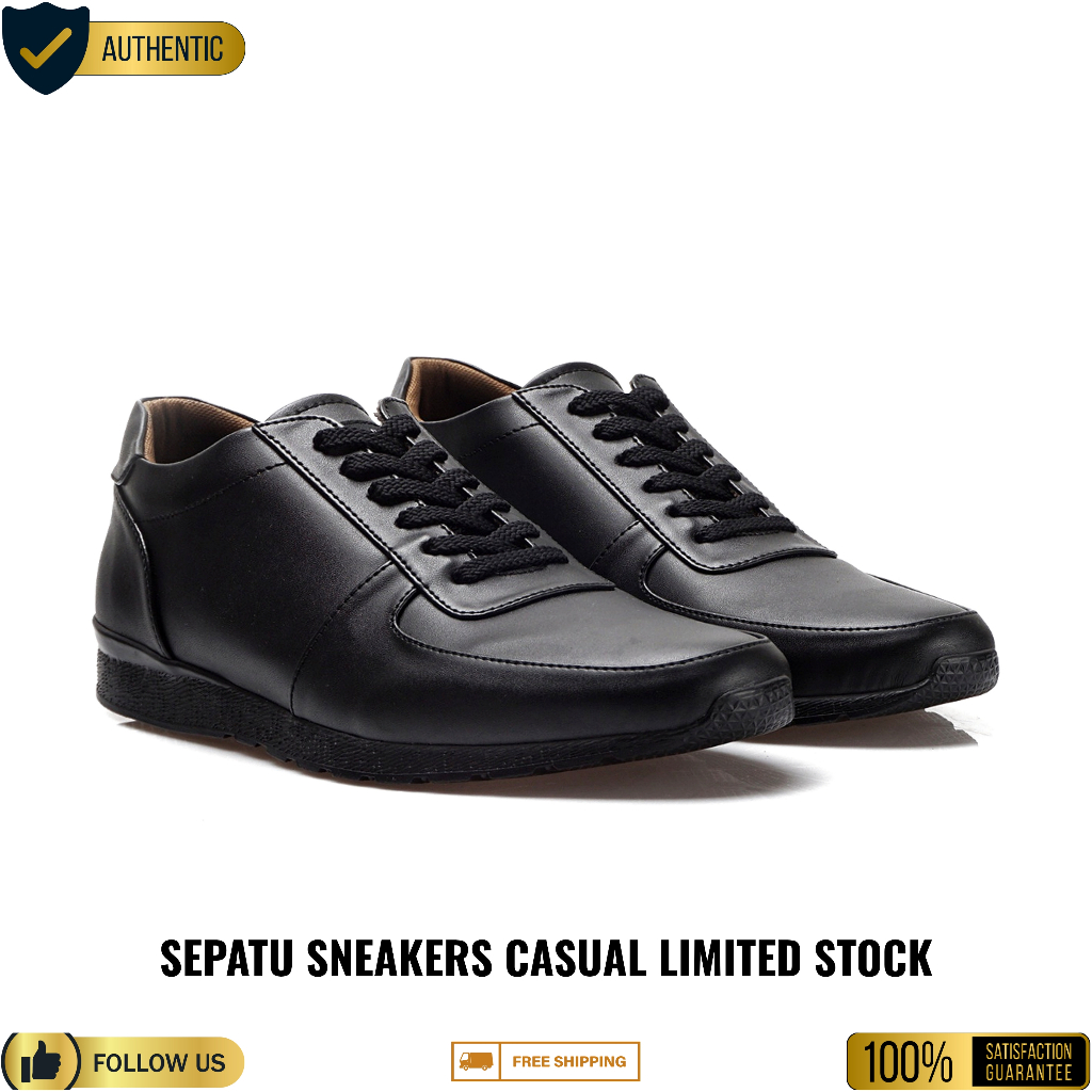 REYL MAN Sepatu Full Hitam | Sepatu Sneakers Casual Hitam Pria Sporty | REYL MAN ALLEGRO FULL BLACK