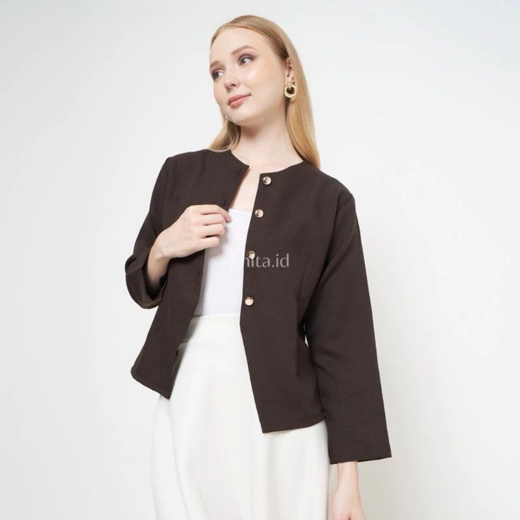 Ailee Long Sleeve Top - Atasan Lengan Panjang - Hijab Frendly Blouse - Blezer Wanita Korean Look