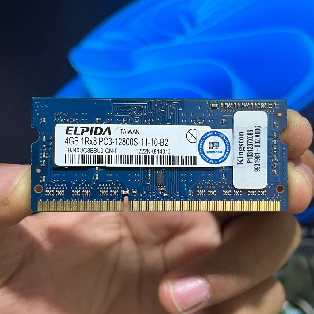 RAM LAPTOP ELPIDA 4GB 1Rx8 PC3-12800S DDR3