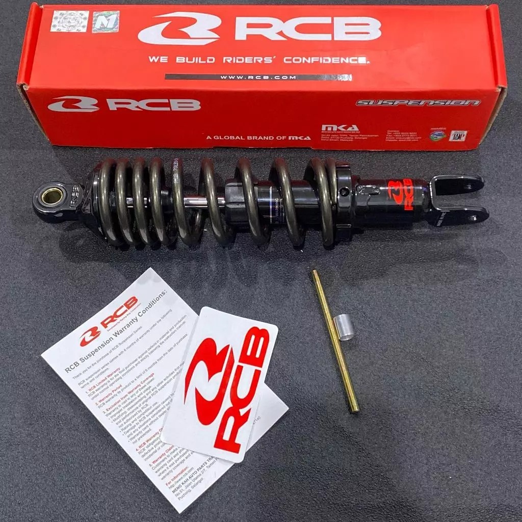 SHOCKBREAKER ORIGINAL SHOCK BELAKANG RCB 305MM TITANIUM PNP untuk motor XEON, FINO, MIO, MIO J, MIO 