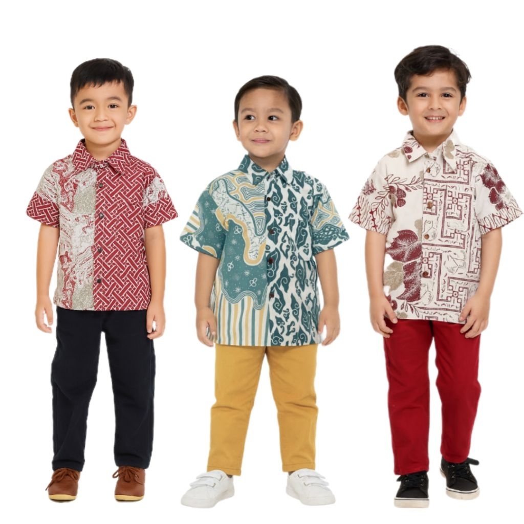Paulis | kemeja anak laki laki | Setelan Kebaya Kutu Baru | Batik Anak Perempuan | batik premium / b