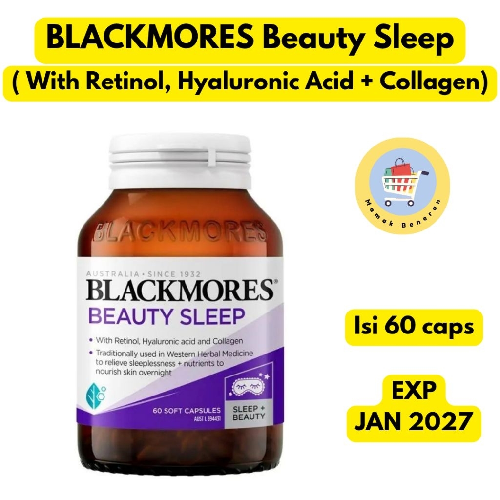 Blackmores Beauty Sleep isi 60 caps with retinol, hyaluronic acid, collagen / Suplemen Vitamin Tidur