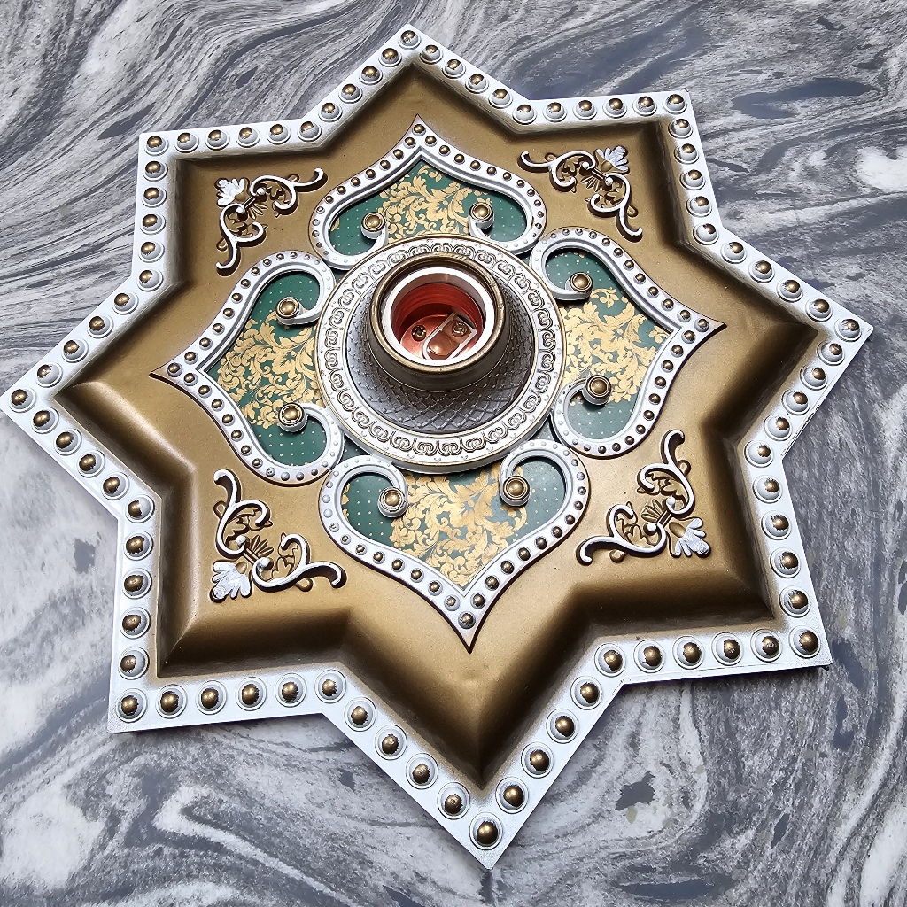 FITTING HIAS Plafon Gypsum 30 cm Ornamen Plafon Gypsum PVC/GRC Fiting Plafon / Fitting Lampu Ornamen