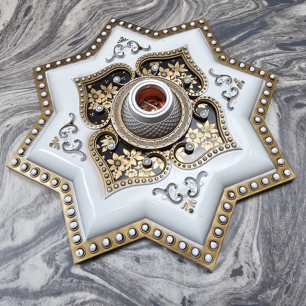 FITTING HIAS PLAFON GYPSUM 30 cm Ornamen Plafon Gypsum PVC/GRC Fiting Plafon / Fitting Lampu Ornamen