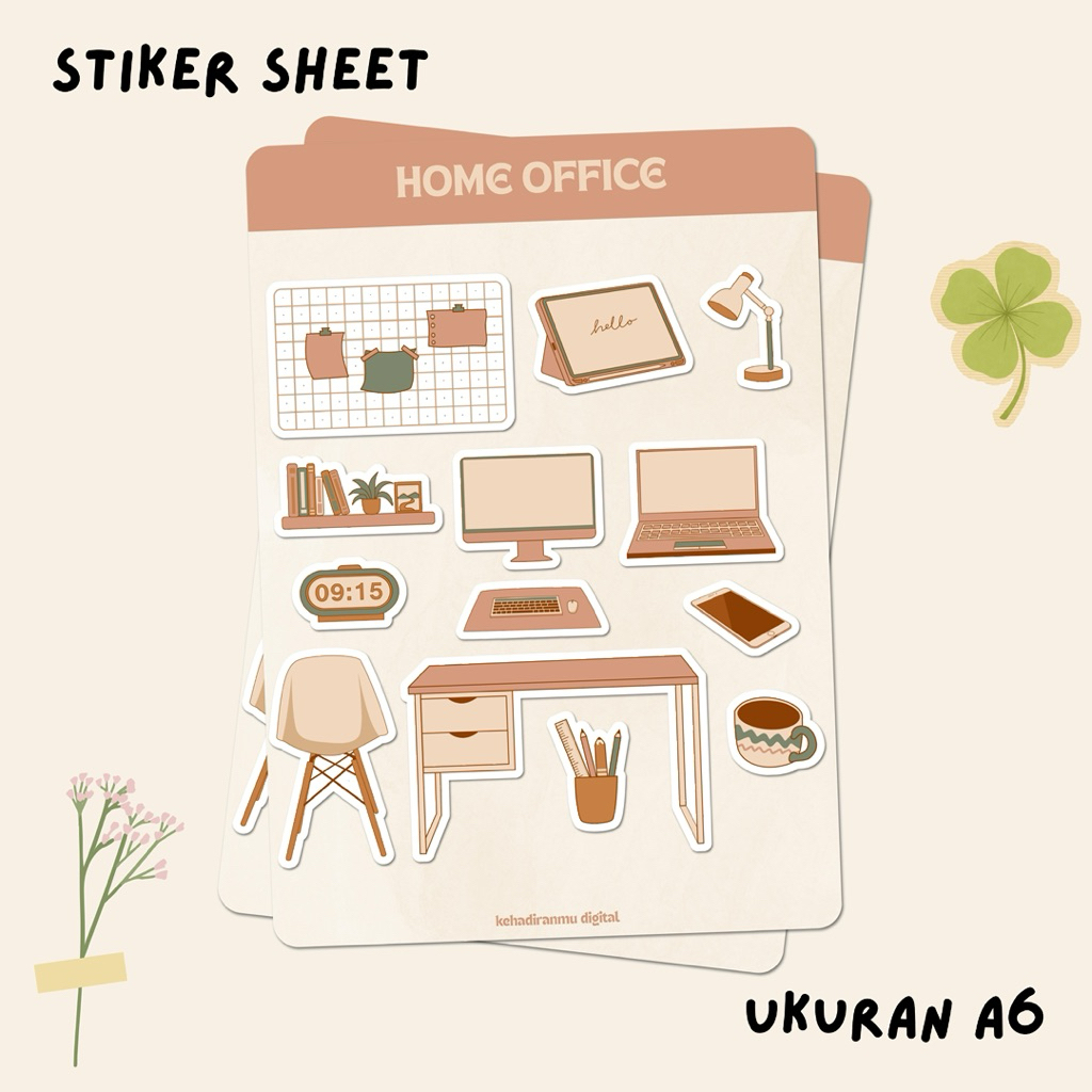 Stiker Sheet Aesthetic Lucu Waterproof Home Office