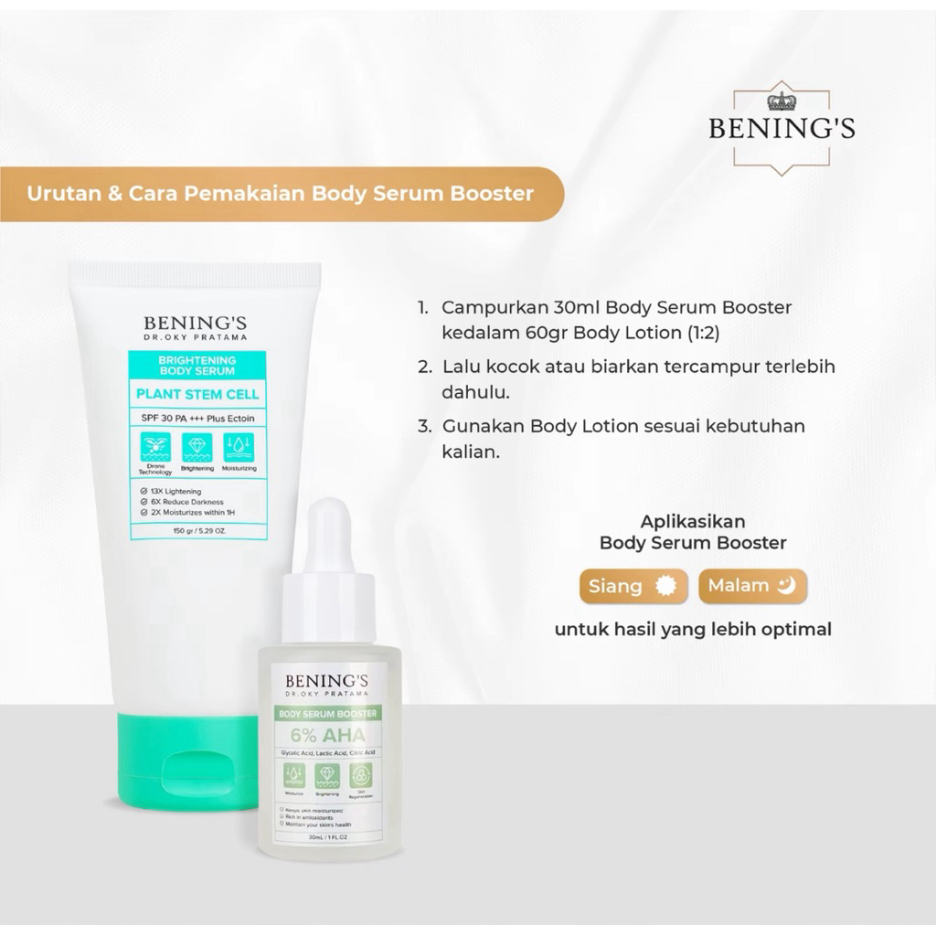 Benings Brigtening Body Serum / Body Lotion Pencerah / Benings Clinic Skincare