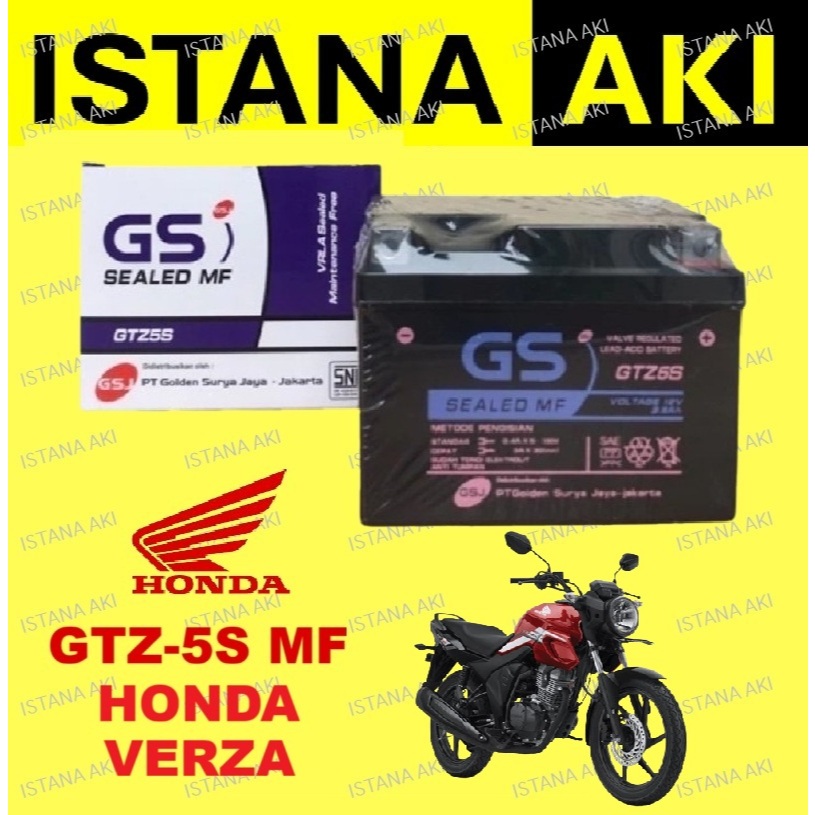 Aki Motor Honda Verza Accu Kering Aki Kering MF GTZ5S