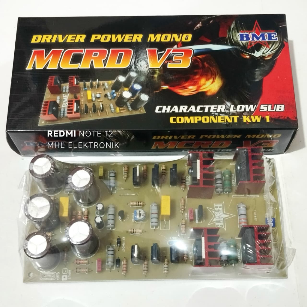 KIT Driver Power Amplifier MCRD V3 Sublow Mono PCB Fiber KOMPONEN BAGUS