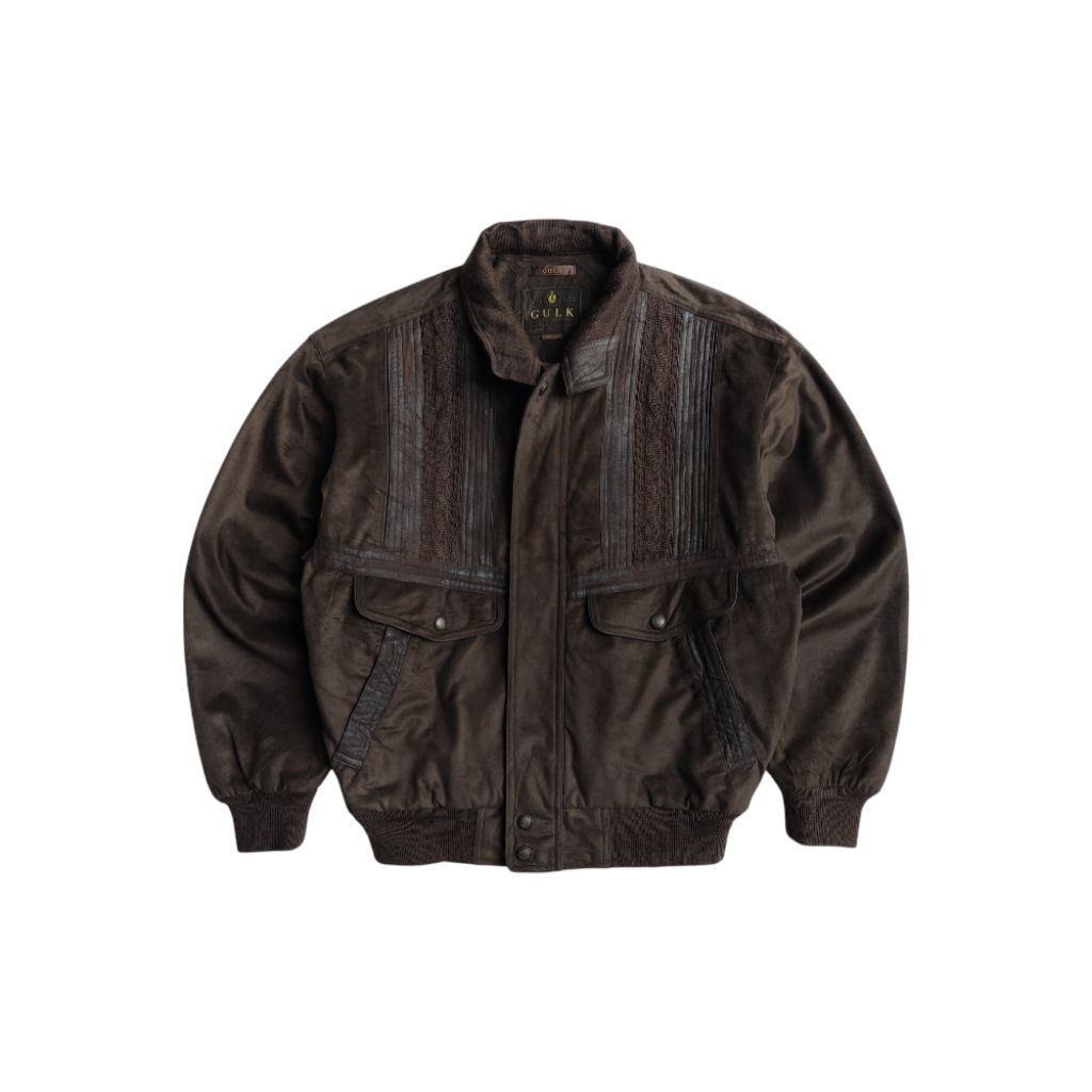 Vintage Gulk harrington suede dark brown jacket
