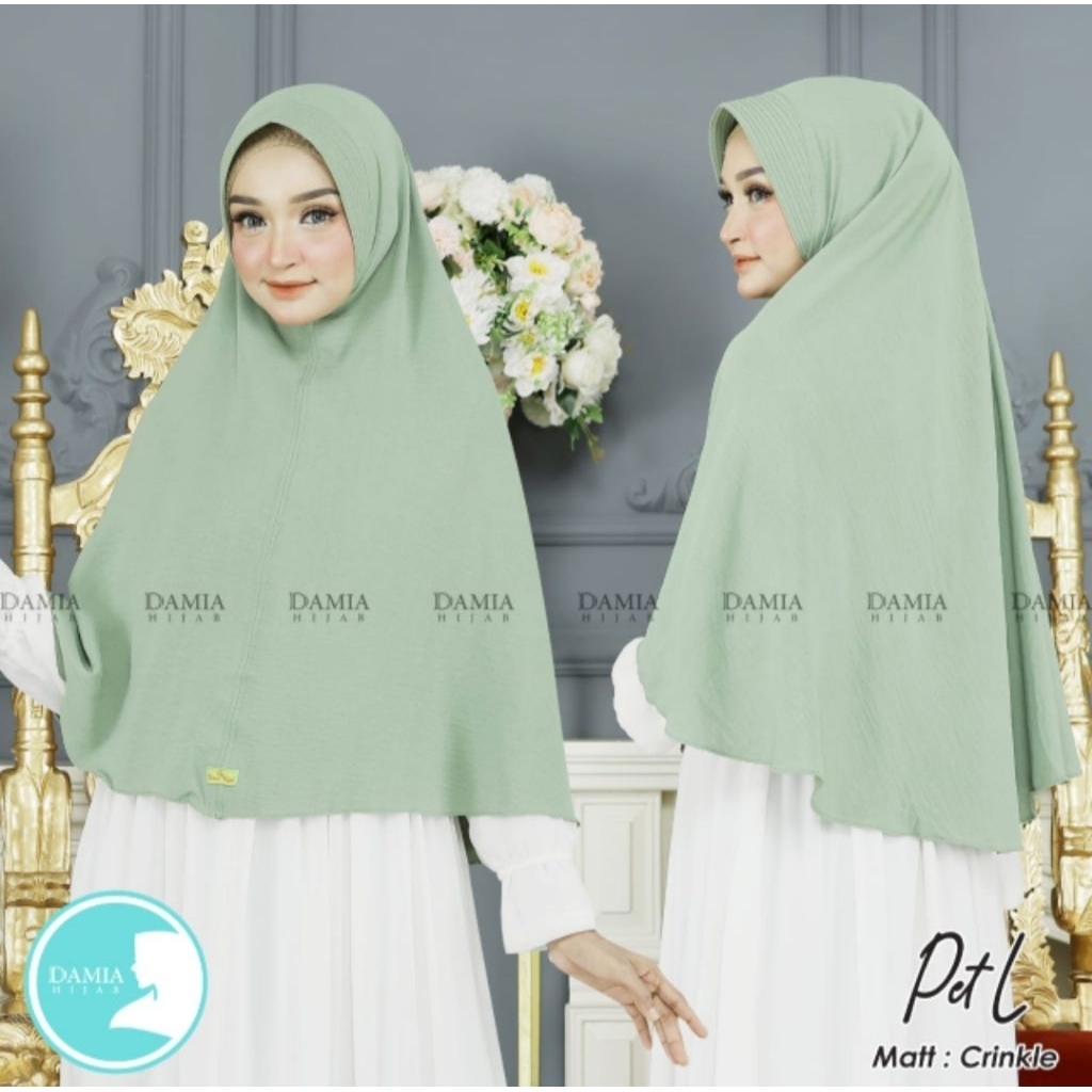 Jilbab sorong instan Crinkle Airflow | Khimar Bergo L pet syar'i | ukuran dewasa terbaru