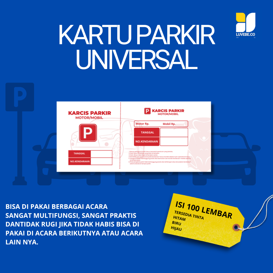 KARCIS PARKIR MOTOR MOBIL UNIVERSAL