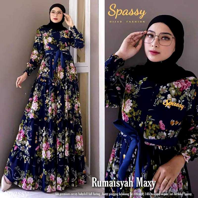 GAMIS KATUN TIGA DARAH MOTIF BUNGA BANGKOK TERBARU