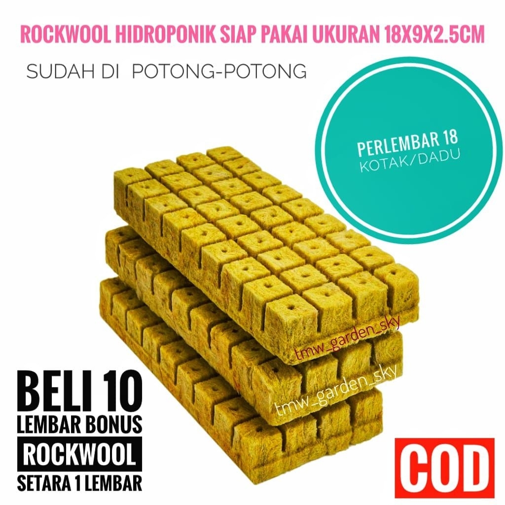 ROCKWOOL HIDROPONIK SIAP PAKAI LOKAL 18 KOTAK