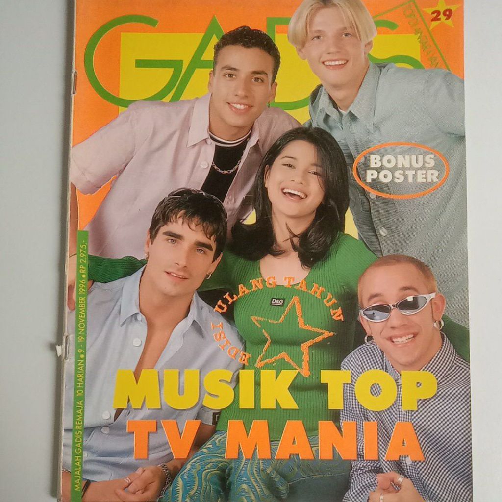 Majalah Gadis Edisi Ultah 1996 Cover Jihan Fahira & BSB Plus Poster