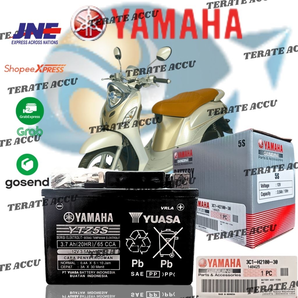 Aki Motor Full Kering Yamaha Yuasa YTZ5S YAMAHA Fino , Freego 125 , Lexam 125 Original