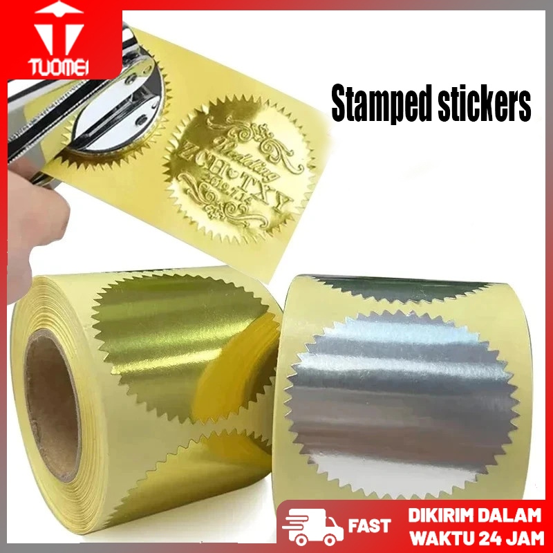 Sticker Seal Untuk Emboss/ Gold Emboss Sertifikat/ Custom Stiker Logo/ Stamp Sticker Emboss