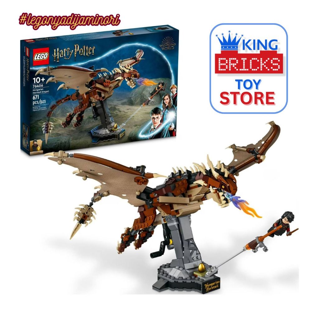LEGO HARRY POTTER 76406 Hungarian Horntail Dragon - Mainan Anak Kreatif Disney Naga Sihir Eropa
