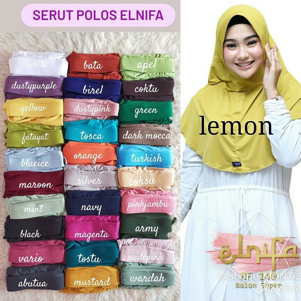 HIJAB SERUT ELNIFA ORI/JILBAB ORI ELNIFA/ JILBAB INSTAN ELNIFA / ELNIFA SCRAF/ BERGO INSTAN ELNIFA S