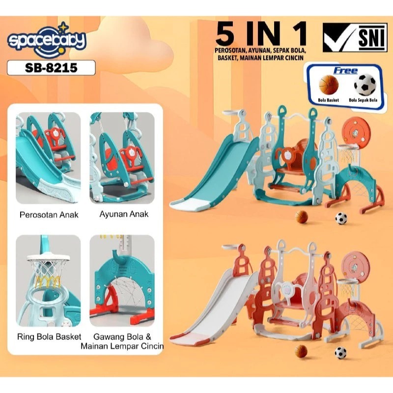 Spacebaby Perosotan Anak SB 8215 6in1 / Mainan Perosotan Anak