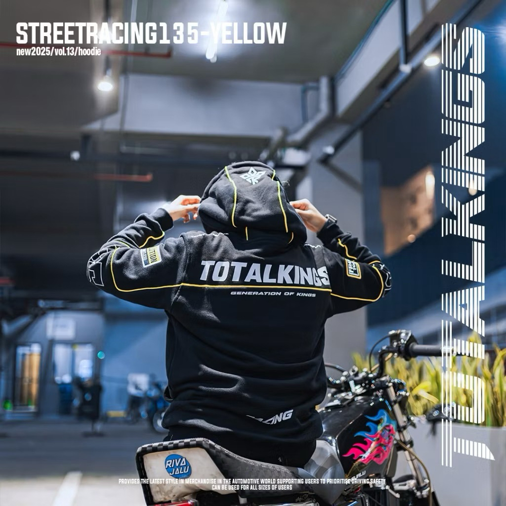 HOODIE TOTAL KINGS YELLOW STREET RACING 135 LIMITED EDITION READY L)