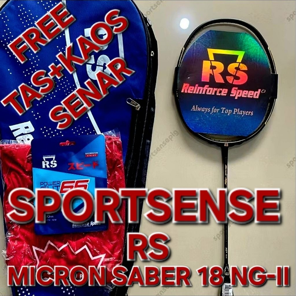 Raket Badminton Bulutangkis RS Reinforce Speed Micron Saber MicronSaber MS 18 NG II Slim Original Bo