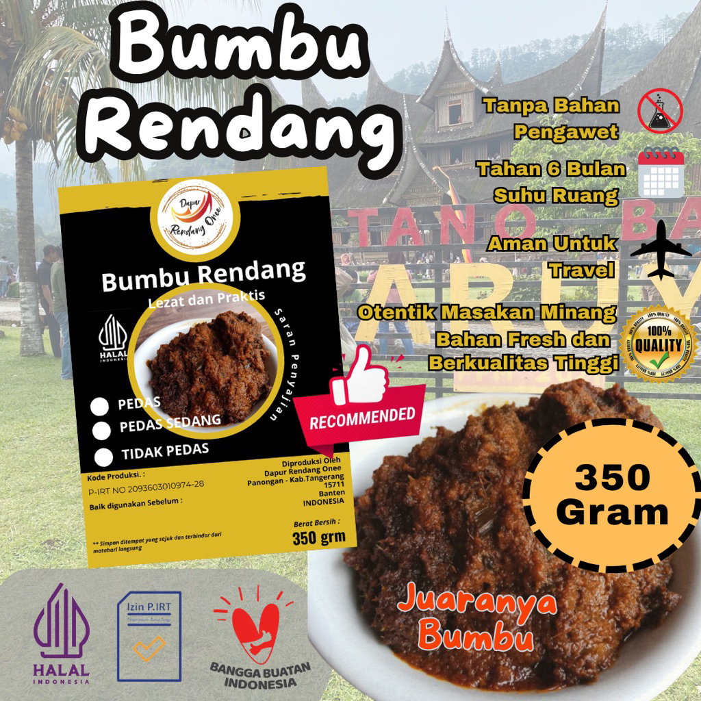 Bumbu RENDANG Asli Padang Bumbu Rendang instant Rendang onee