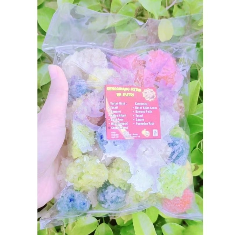 SATU KILO RENGGINANG COMOT WARNA MAKANAN TRADISIONAL ASIN DAN GURIH RENGGINANG MENTAH SIAP GORENG