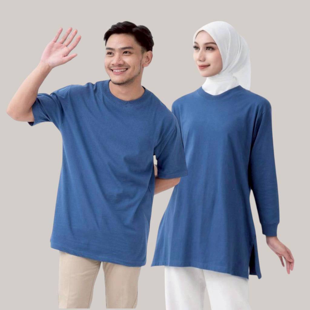 Kaos Couple Muslim Pria Wanita Cotton Combed 24s