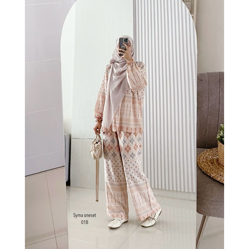 BISA COD Syma Onset Rayon Tie Dye Setelan Wanita LD 120 Jumbo
