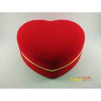 Set Kotak Perhiasan Bludru Merah Bentuk Love