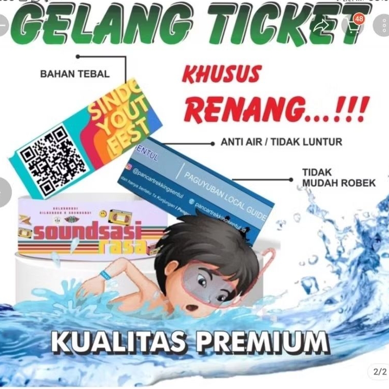 tiket gelang playground | tiket gelang wisata | tiket gelang anti air laminasi tiket gelang termurah