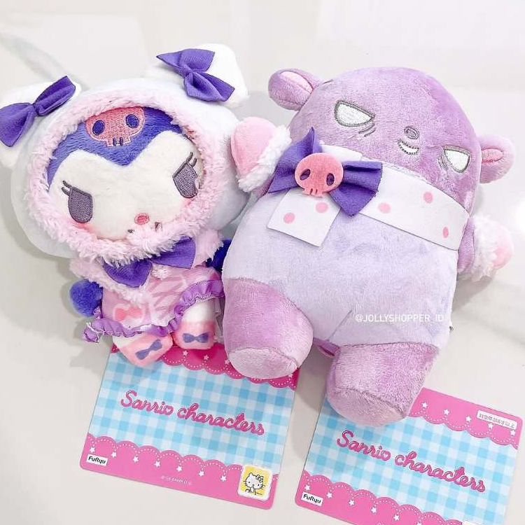 [READY STOCK] Sanrio JAPAN White Cape Winter Plush Toy Doll Kuromi Baku Boneka