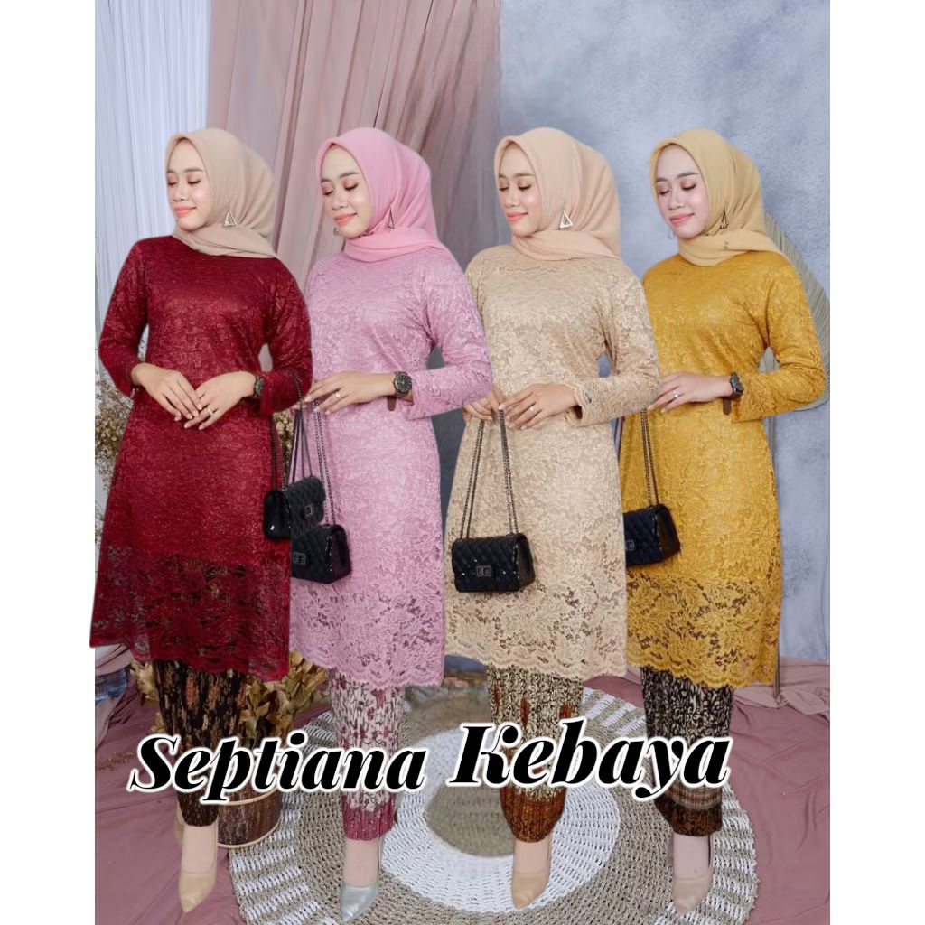 Setelan kebaya tunik brokat modern jumbo/ brokat kurung tunik / kebaya brokat kurung / kebaya long t