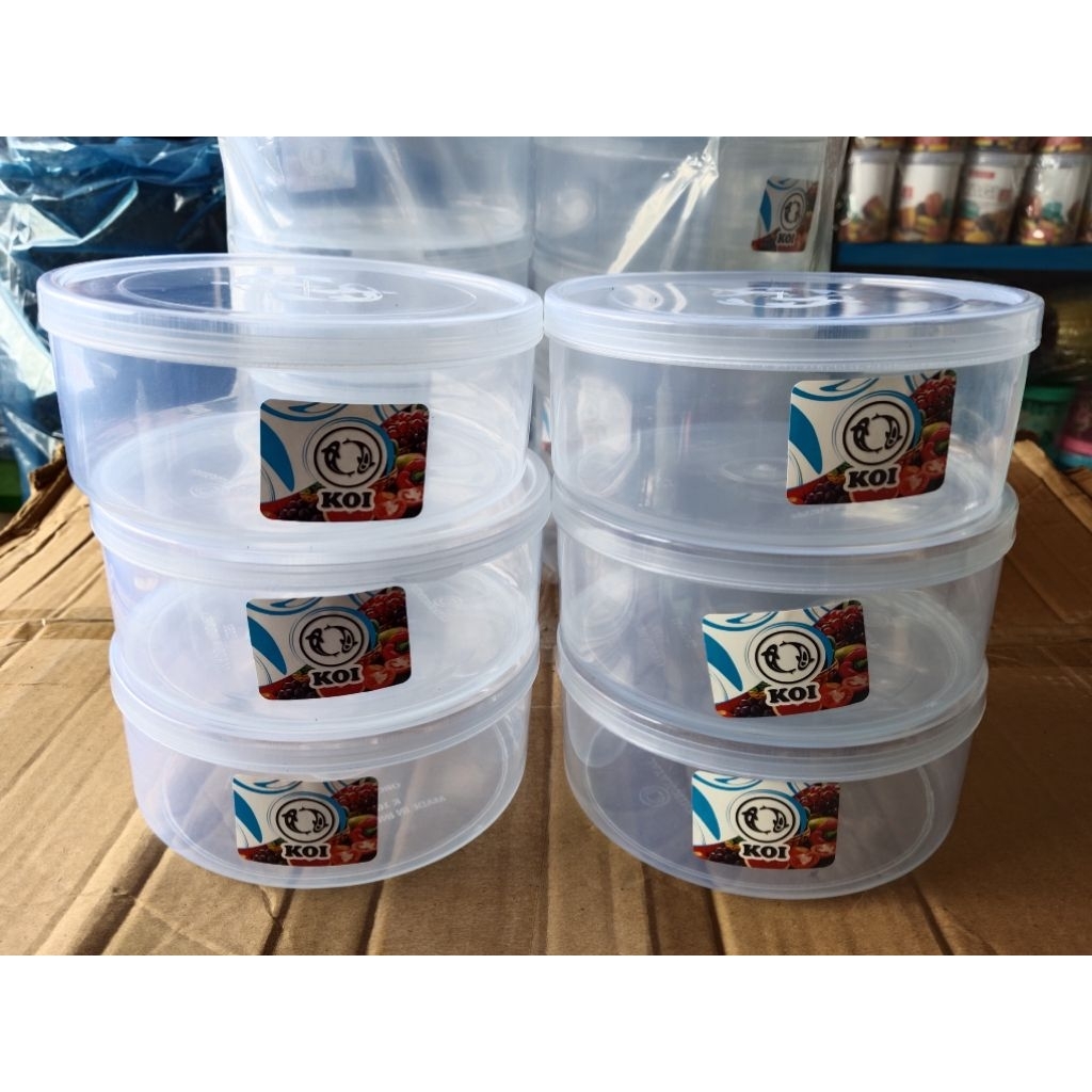 6 Pcs Toples Nastar Plastik Bulat 500 ml / Toples Kue Kering / Wadah Serbaguna