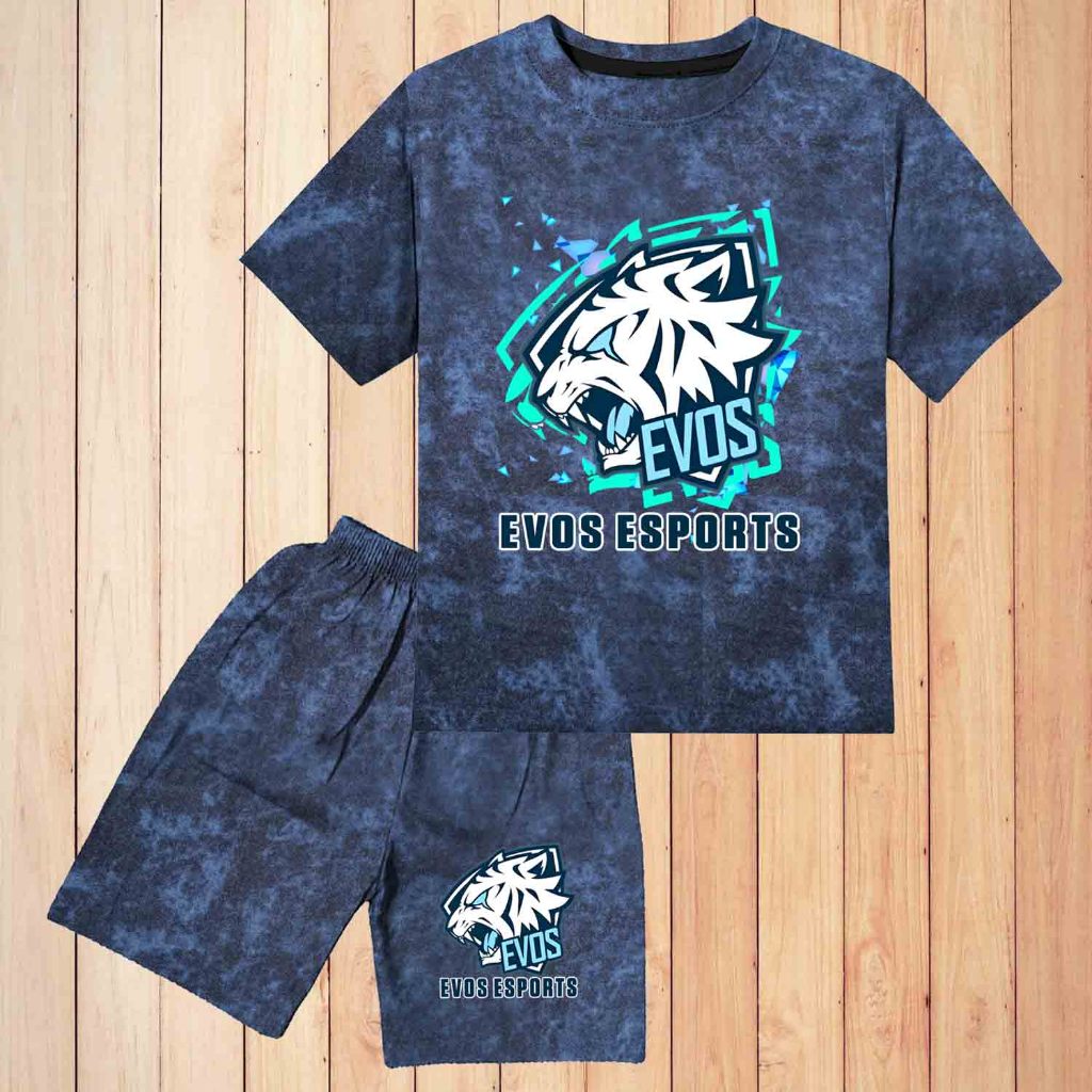 Baju Kaos Distro Setelan Denim Jeans Anak Laki Laki Perempuan Premium 1 - 10 tahun evos 2