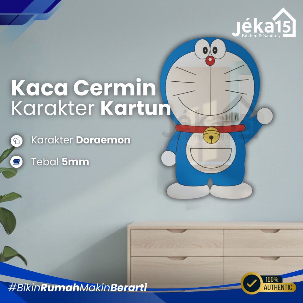 JEKA15 - Kaca Cermin Doraemon |  Kaca Cermin Kamar Mandi Kartun