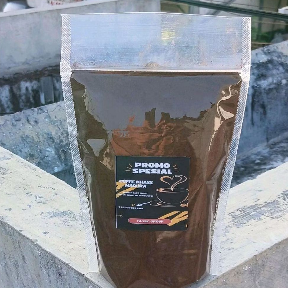 kopi bubuk hitam kemasan 500grm, Cocok buat para pecinta kopi dan warung usaha kopi khas madura rasa