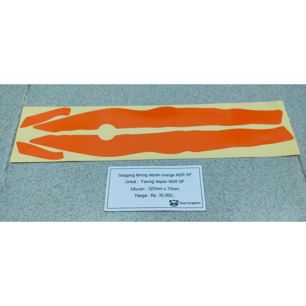 Sticker fairing depan NSR 150 SP (Ukuran : T:320mm x L:70mm)