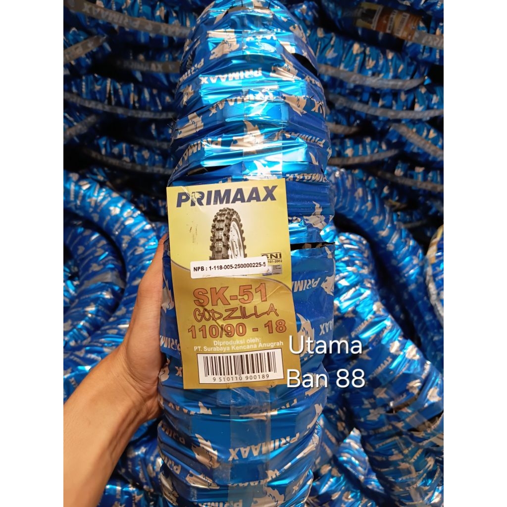Ban Motor Primaax 110/90-18 SK51 Godzilla Tubetype