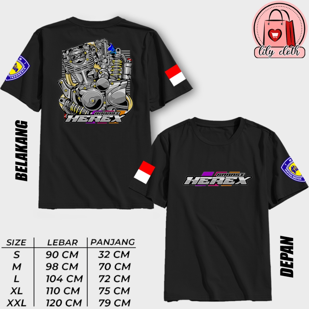 KAOS GARASI HEREX BAJU HEREX RACING KEREN TERBARU KAOS DISTRO PREMIUM TSHIRT BISA COD