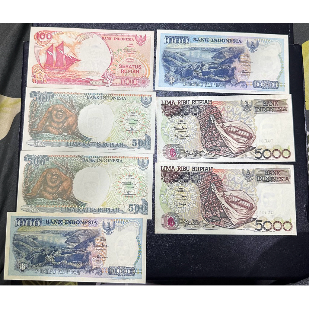 Uang Kuno 100,500,1000,5000 Rupiah Tahun 90 an Kondisi UNC/GRESS