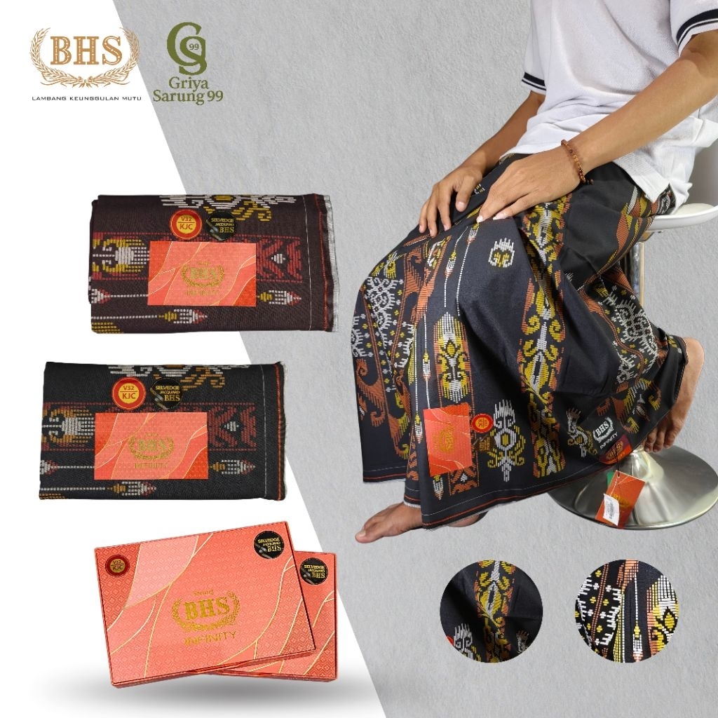 sarung bhs infinty gold silver bronze afkir original motif terbaru dewasa