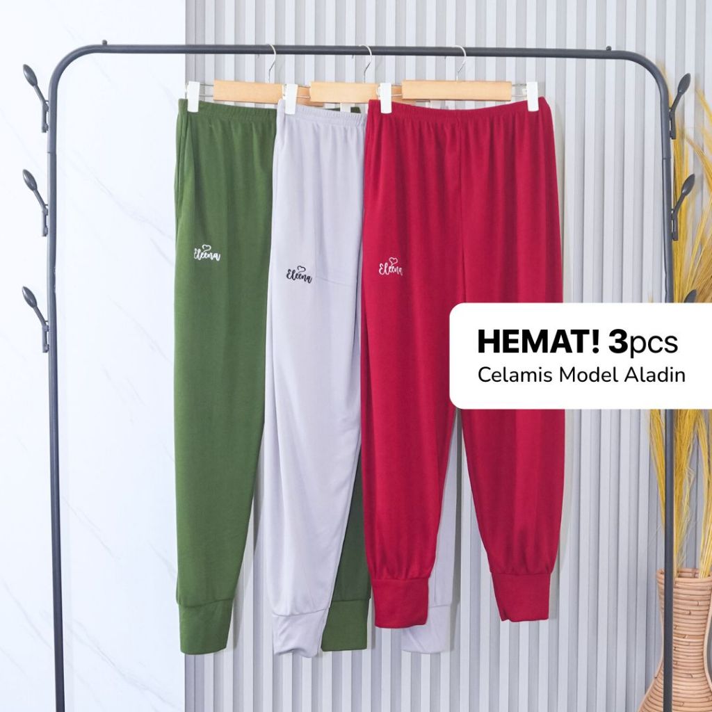 [ PAKET HEMAT ISI 3 ] Celamis Aladin Eleena Celana Inner Wanita Muslimah Celamis Dalaman Gamis Leggi