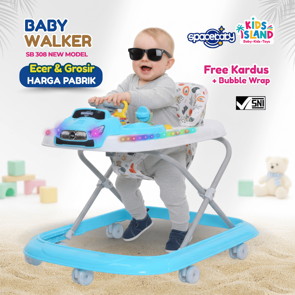 Apolo Bayi Spacebaby SB 308 Baby Walker Murah Model Mobil Musik Kereta Bayi Belajar Jalan Terbaru