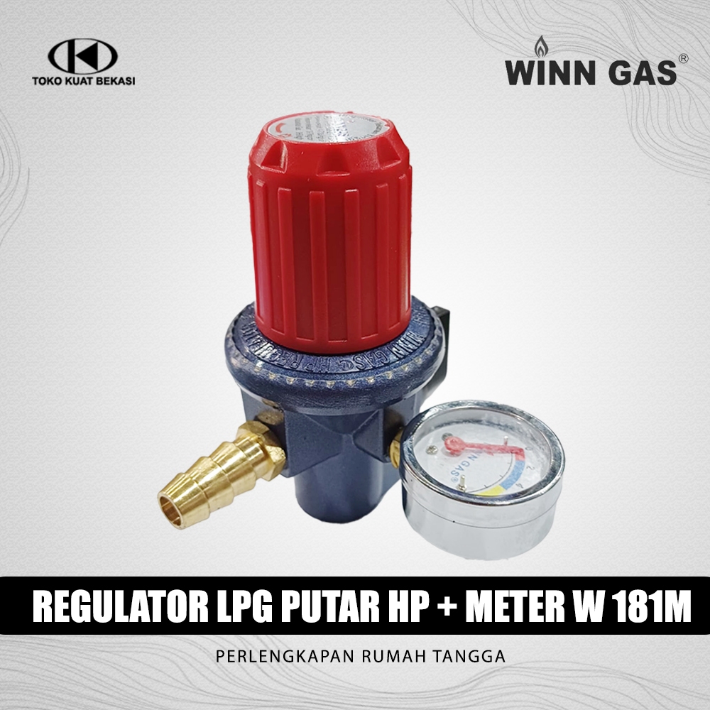 WINN GAS W 181 M REGULATOR PUTAR TEKANAN TINGGI 3KG 12KG PAKAI METER