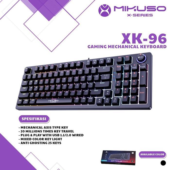 MIKUSO Keyboard Mechanical XK-96 Keyboard Gaming Mechanical Keyboard Color Light