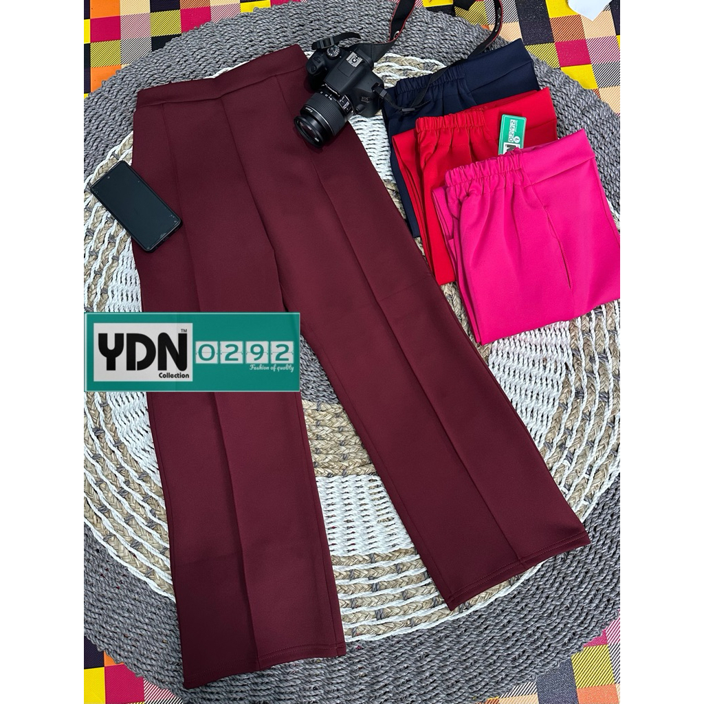 KULOT SCUBA MAROON TEBAL PINGGANG KARET CELANA KULOT WANITA PANJANG 95 cm