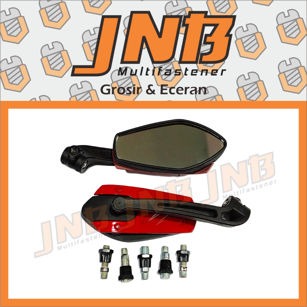 Spion Variasi Universal + Baut + Bosh 2639B-2 ( BLACK-RED ) Spion Variasi Universal 1 Set Kanan Kiri
