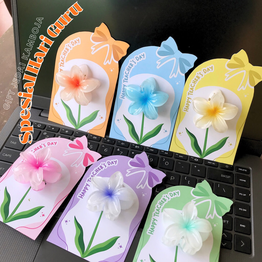 [COD] Spesial hari guri / Gift Hari guru / Gift Jepitan Kamboja Unik Hari Guru / Kado Wisuda/ Kado U