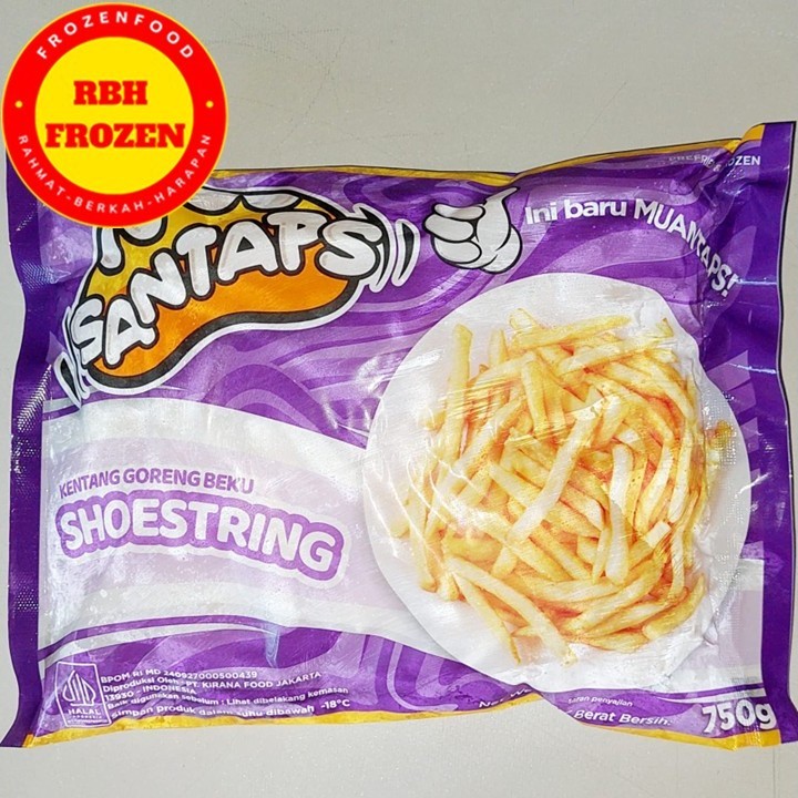 Shoestring 750 French Fries Kentang Goreng Beku Santaps By Frozenland 7/7mm 750 Gr